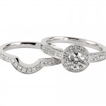 Diamond ring and matching wedding ring