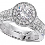 Halo setting with wedding ring